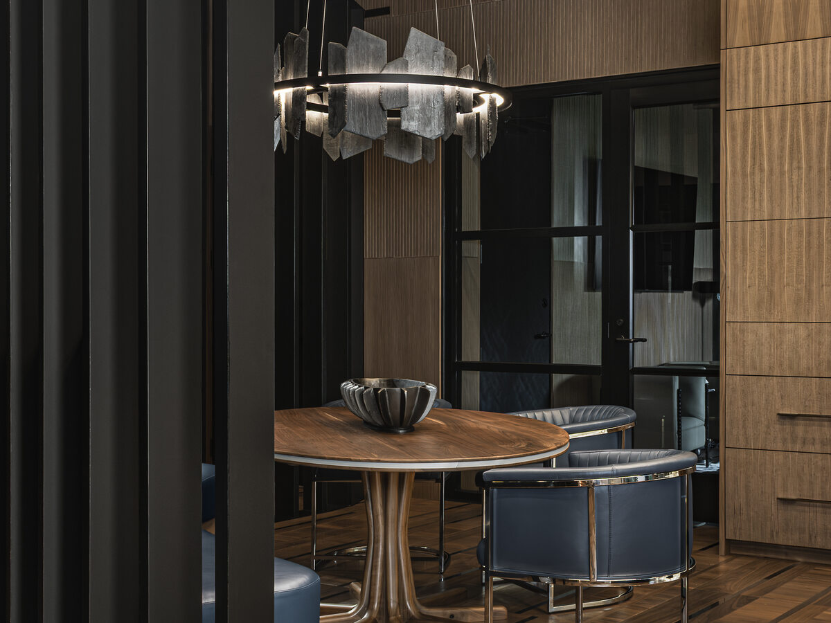 Private dining and meeting area millwork